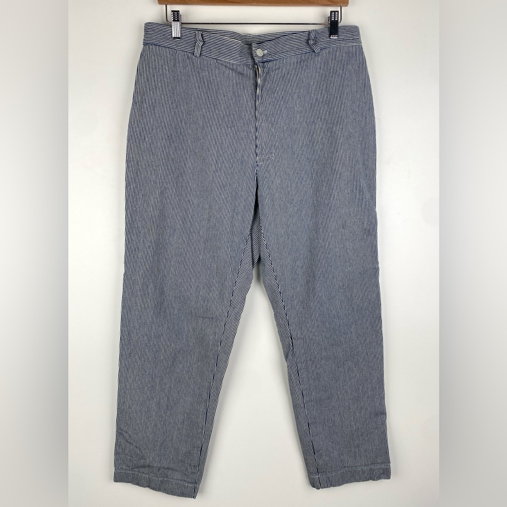 Rosa Rugosa Striped Cotton Work Pants Sz 36
